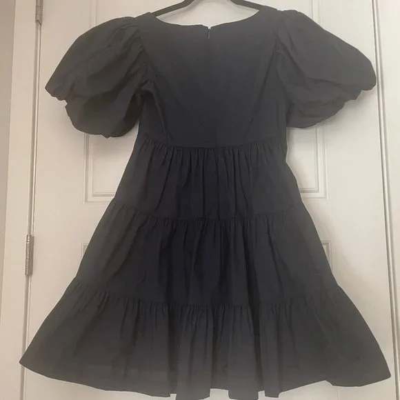 CINQ A SEPT ETHEL A-LINE BABYDOLL DRESS NAVY BLUE SIZE 2 NWT - Picture 5 of 16